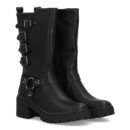 Bota alta estilo militar con hebillas