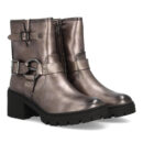 Botín biker con doble hebilla decorativa