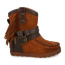 Bota de Estilo Indio con Correas y Hebilla