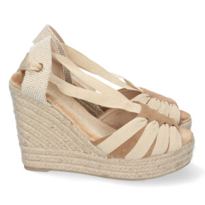 Sandalia de Cuña con Yute y Cordones