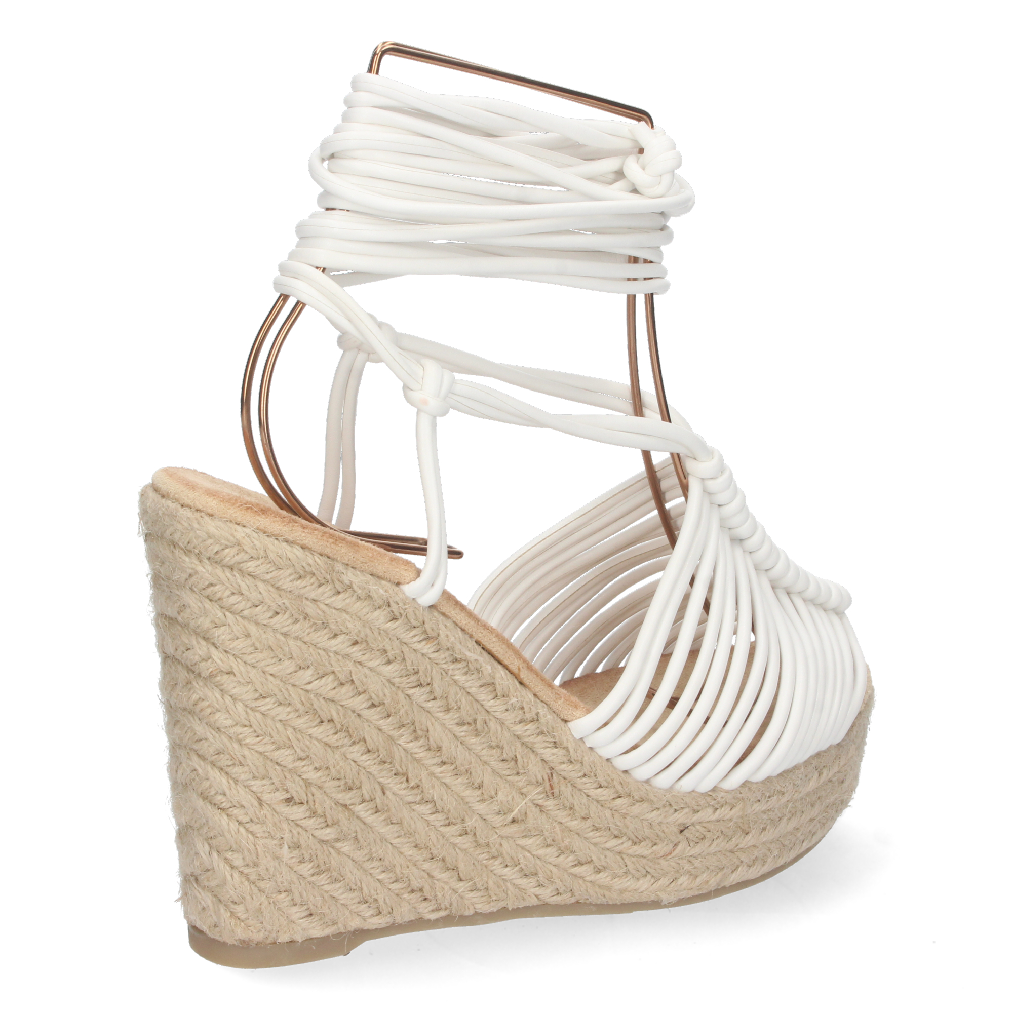 Sandalia de Cuña con Yute y Cordones - Imagen 4