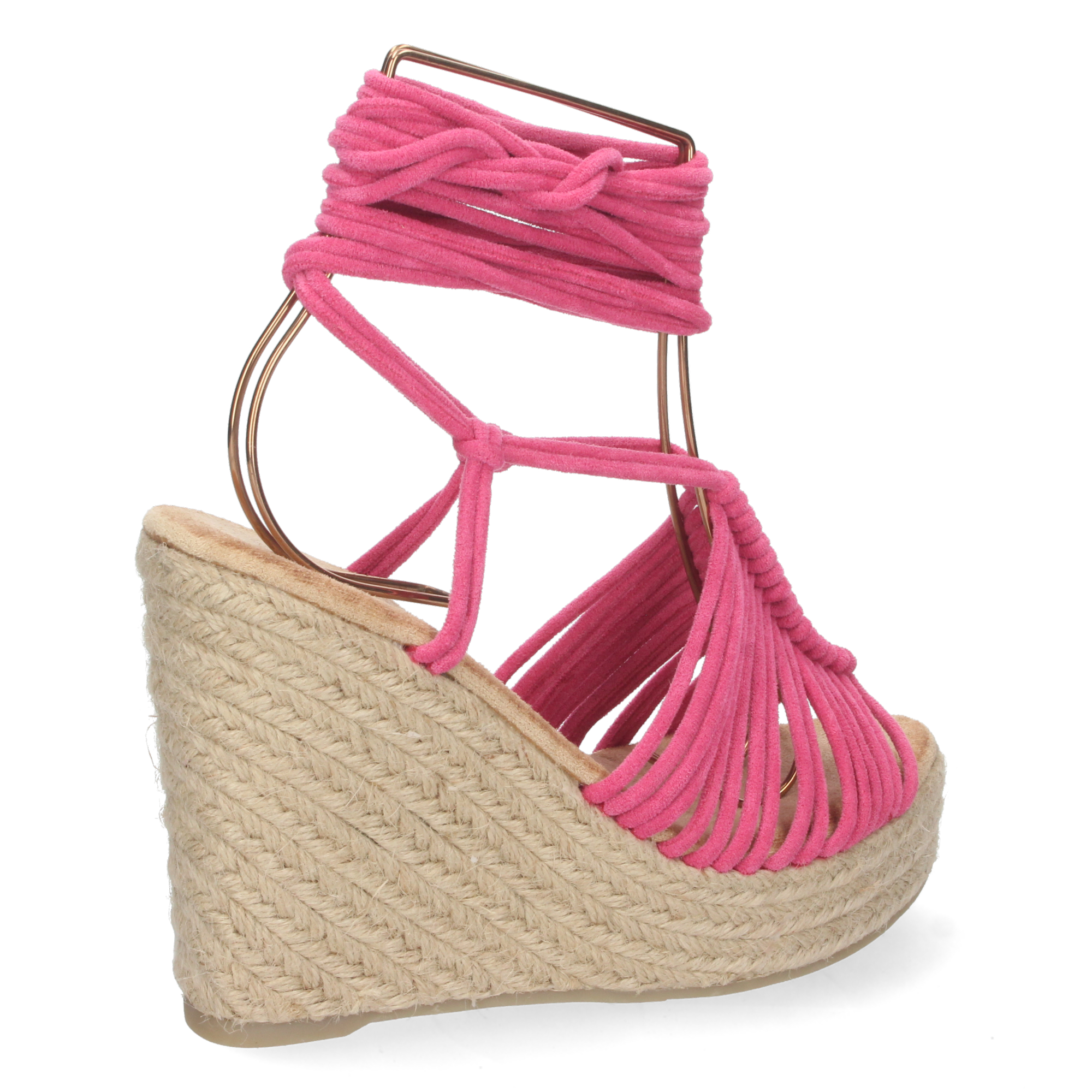 Sandalia de Cuña con Yute y Cordones - Imagen 4