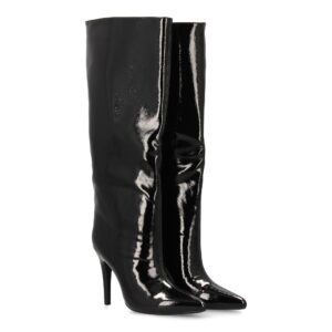 Botas altas efecto charol tacón aguja