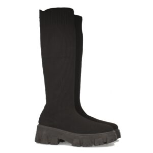 Bota de Plataforma con Material Elastico