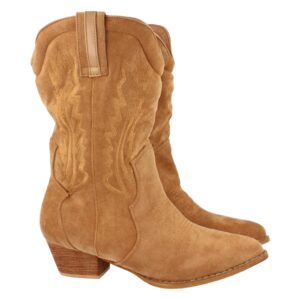 Bota de Mujer con Tacon Campero y Cosido en Caña