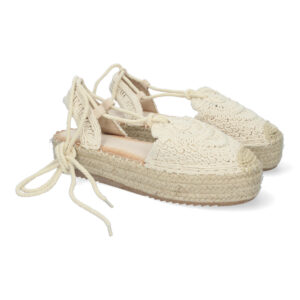 Alpargatas de Encaje con Cordones Ajustables para Mujer