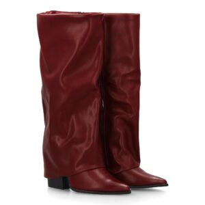 Botas altas negras con efecto arrugado