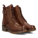 Botín mujer con cierre de cordones y hebilla