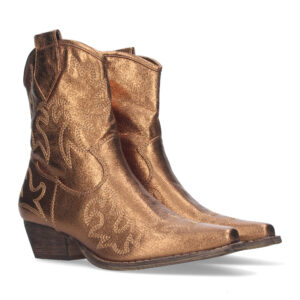 Botín de tacón bajo y cierre de cremallera