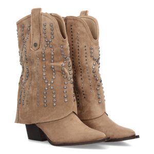 Bota cowboy mujer con diseño de tachuelas