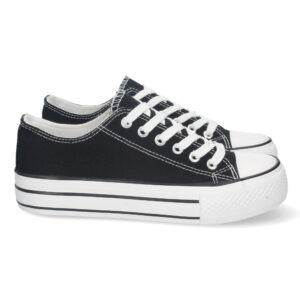 Zapatilla Plana de Lona con Cordones