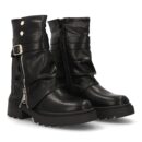 Bota motera con cremallera lateral