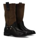 Bota plana mujer diseño doble tono