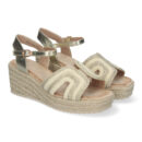 Sandalias de cuña para mujer elegantes con cierre de hebilla