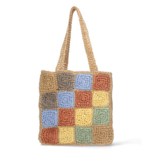 Bolso de Mano Rafia y Cremallera