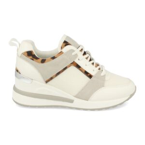 Zapatilla de Mujer con Cuña y Estampado de Leopardo