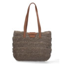 Bolso de Hombro Rafia y Cremallera