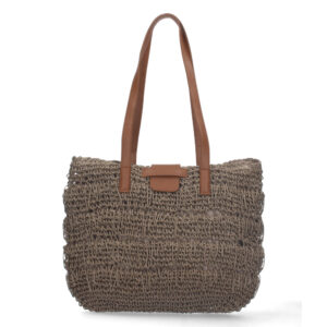 Bolso de Hombro Rafia y Cremallera