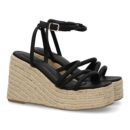 Sandalia de cuña de yute para mujer