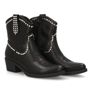 Botín cowboy con tachuelas para mujer.