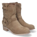 Botines de Mujer con Tacón Bajo y Adornos de Hebillas