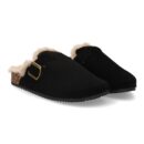 Zueco forrado cálido con hebilla para mujer