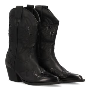 Botín cowboy mujer con bordados y estrellas