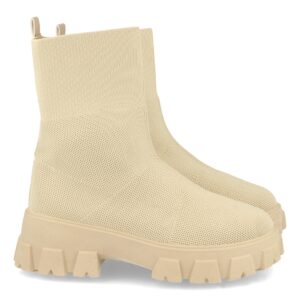 Botín de Plataforma con Material Elástico