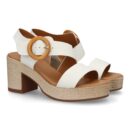 Sandalia de tacon para mujer diseño moderno elegante y comodo con tiras cruzadas en el talon.