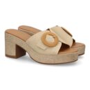 Zueco de tacon comodos y elegantes diseño moderno con hebilla decorativa