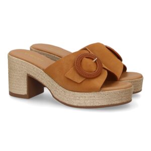 Zueco de tacon comodos y elegantes diseño moderno con hebilla decorativa