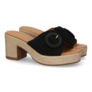 Zueco de tacon comodos y elegantes diseño moderno con hebilla decorativa