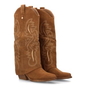 Bota mujer con grabado en caña