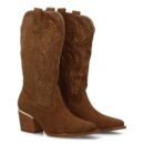 Bota de Mujer con Detalles brillantes elegantes en la caña y Tacón comodo