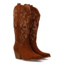 Bota cowboy para mujer de caña alta con diseño brillante