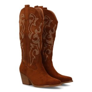 Bota cowboy para mujer de caña alta con diseño brillante