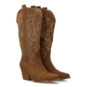 Bota cowboy para mujer de caña alta con diseño brillante