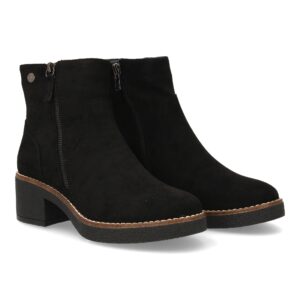 Botín de tacón medio mujer con cremallera decorativa