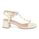 Sandalia de Tacón con Correa en T y Hebilla