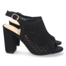 Sandalia de Tacón con Calados y Hebilla