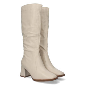 Bota de Tacón Medio y Lisa de Mujer con Cierre de Cremallera