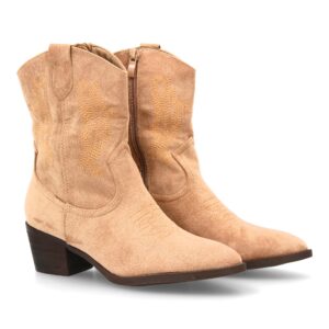 Botín cowboy mujer con bordados laterales