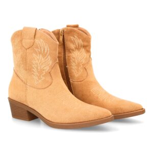 Botín cowboy con tacón para mujer