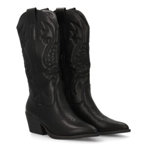 Bota cowboy de caña alta con bordados