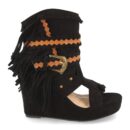 Botin de Cuña con Flecos y Hebilla