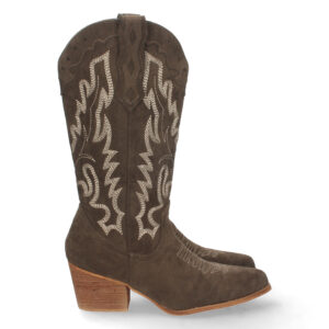 Bota Campera con Tacon y Bordado