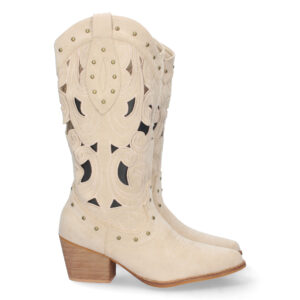 Bota de Tacon con Calados y Cremallera