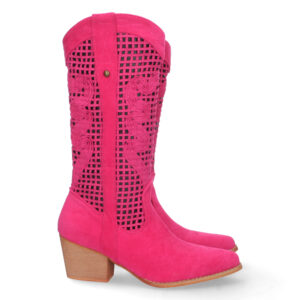 Bota de Tacon con Calados y Cremallera