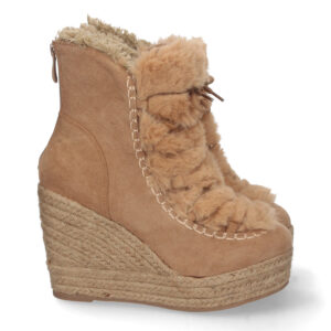 Botin de Cuña con Yute y Forrado de Pelo