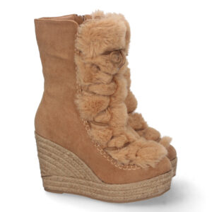 Bota de Cuña con Yute y Forrado de Pelo